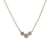 Triple Bezel Birthstone Cluster Necklace